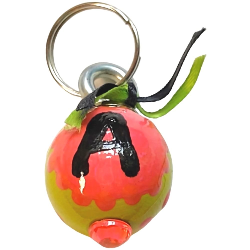 Green And Red Letter "A" Key Chain Or Craft Charm Accent